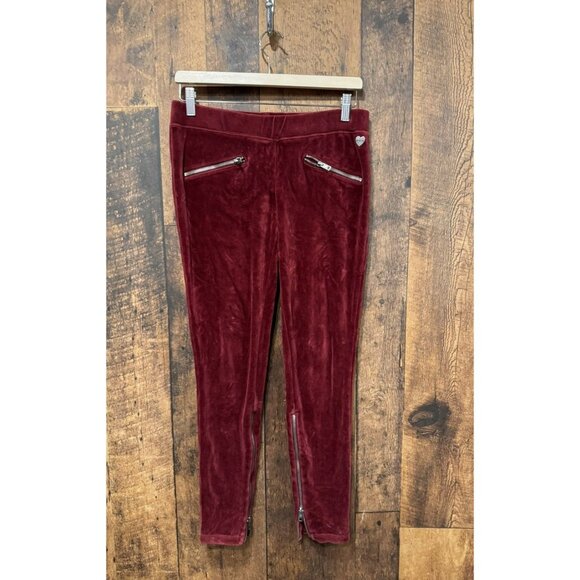 Vintage Juicy Couture Red Velour Pants Zippered Ankle Small EUC Y2K - Picture 2 of 6